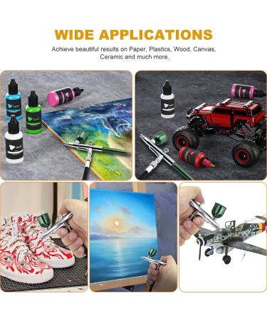 Tplook Upgraded 37PSI Airbrush Kit - Dual-Action Multi-Function 5-Stage Pressure Adjustment - Automatic Stop Compressor for Makeup, Painting, Tattoo, Cake Decorating - Green - Buy Online on SooperMarket.com