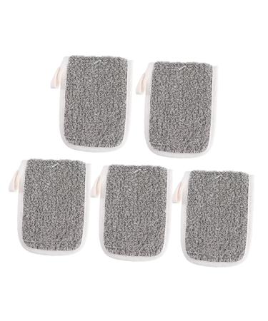 CANIGHT 5pcs Flip Soap Foam Net Exfoliator Sponge Mesh Soap Saver Bag Mesh Organizer Bags Cotton Linen Khaki