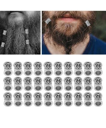 30pcs Nordic Viking Hair Pearls - Retro Alloy Braid & Dreadlock Accessories - DIY Bracelets & Necklaces - Silver - Buy Online on SooperMarket.com