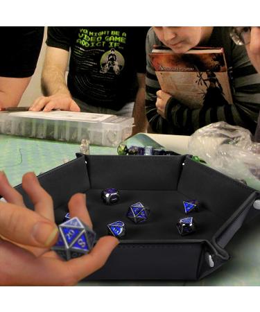RNK Gaming Hexagon Dice Tray - PU Leather & Black Velvet for DND Rolling Games - Buy Online on SooperMarket.com