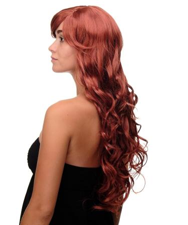 Buy WIG ME UP Long Curly Wavy Hair Wig with Bangs - Dark Copper Red 70cm - International Shipping Available - Buy Online on SooperMarket.com