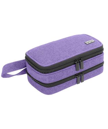 LUXJA Essential Oil Carrying Case - Portable Double-Layer Organizer for 12 Bottles (5ml-15ml) and Roller Bottles - Purple - Buy Online on SooperMarket.com
