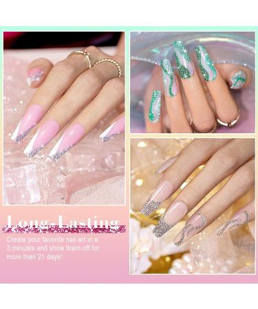 RARJSM Gel Liner Nail Art Reflective Glitter Flash Diamond Liner Gel Polish 12 Colors 5ml Sparkle Silver Hot Pink Black Pigment Painted Stripe Brush Gel Nail Polish UV LED Curing Require Nail Design Reflective Glitter Set - Buy Online on SooperMarket.com