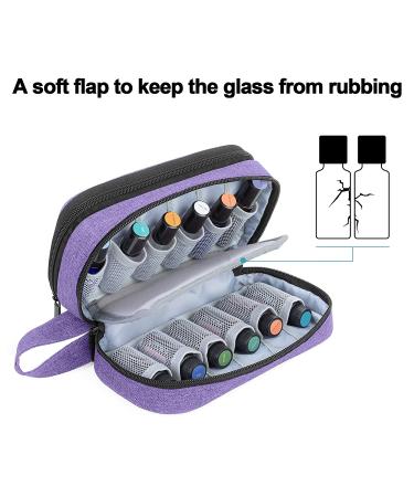LUXJA Essential Oil Carrying Case - Portable Double-Layer Organizer for 12 Bottles (5ml-15ml) and Roller Bottles - Purple - Buy Online on SooperMarket.com