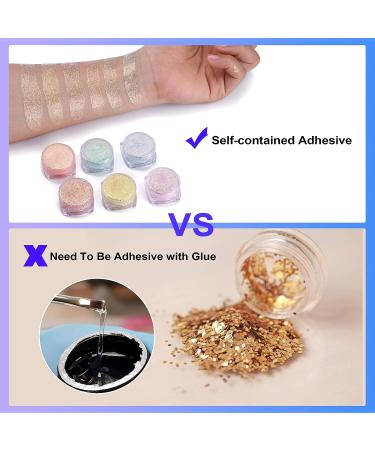 UV Glow Body Face Glitter Gel - 6 Colors Luminous Chunky Glitter - Self-Adhesive UV Black Light Glitter for Body, Face, Hair, and Eyeshadow - Perfect for Carnival, Party, Halloween Makeup - 01 Set - Buy Online on SooperMarket.com