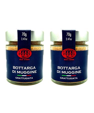 Grated sea bottarga su tianu sardu - 2 packs with 70g - handmade in Sardinia Italy - caviar of the Mediterranean - Sardinian craft production certified as cosher
