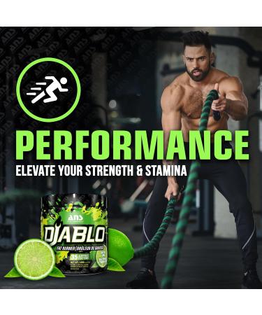ANS Performance Diablo (35 Servings 4.9 oz) - Energy Powder for Elevated Strength & Stamina - With Added Kinetq Garcinia L Carnitine - Thermogenic Formula - Delicious Flavours(Electric Lime) - Buy Online on SooperMarket.com