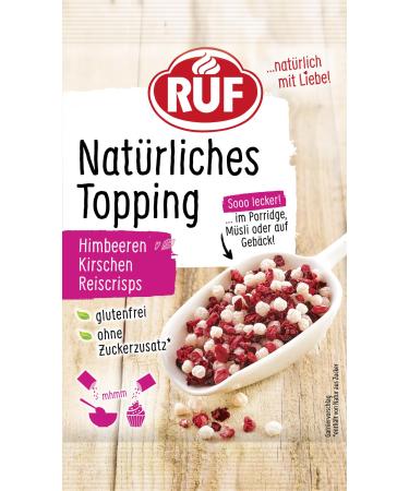 Call natural topping with raspberries cherries rice crisps without artificial additives fruit mix for porridge and pastries gluten -free vegan 15g 15 g (1 Pack) fruit