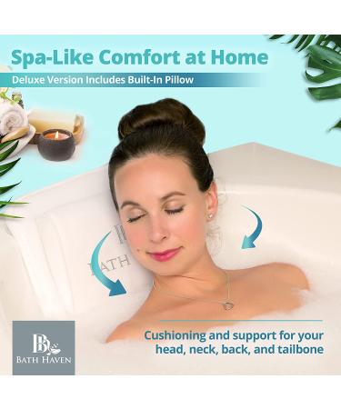 Luxury Bath Haven Full Body Bath Pillow with Headrest - Spa Accessories for Neck and Back - Powerful Suction Cups - Ideal for Shower, Tub, Jacuzzi - Buy Online on SooperMarket.com