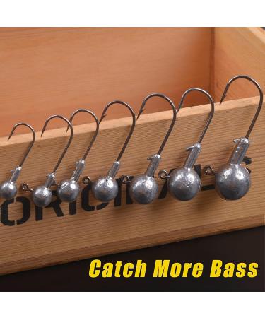 Jig Heads & Angel Hook Set - 30 Stk Rubber Fishing Jig Hooks with Round Jighead for Predatory Fishing | High-Quality Lead Head Hooks - Buy Online on SooperMarket.com