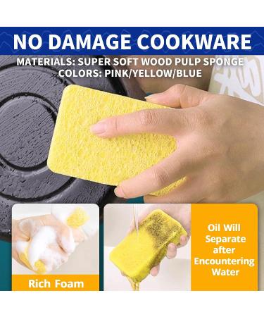 CELOX Large Eco-Friendly Cellulose Kitchen Sponges - 24 Pack Super Absorbent Cleaning Sponges for Dishes - DIY Kids Sponges in Pink-yellow (4.5 x 2.8 x 0.6) - Buy Online on SooperMarket.com