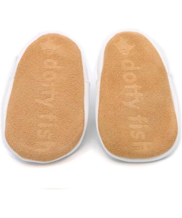 Dotty Fish Soft Leather Baby Shoes | Toddler Sandals | Non-Slip Suede Soles | White 12-18 Months - Buy Online on SooperMarket.com