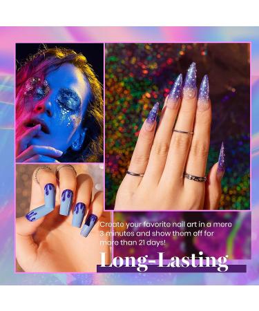 Beetles 20 Gel Nail Polish Kit Midnight Euphoria Collection Purple Blue Hot Pink Glitter Gel Polish Set Soak off Glossy & Matte Top Base Coat Nail Art Design Valentine's Day Gifts for Women Girls B-Midnight Euphoria - Buy Online on SooperMarket.com