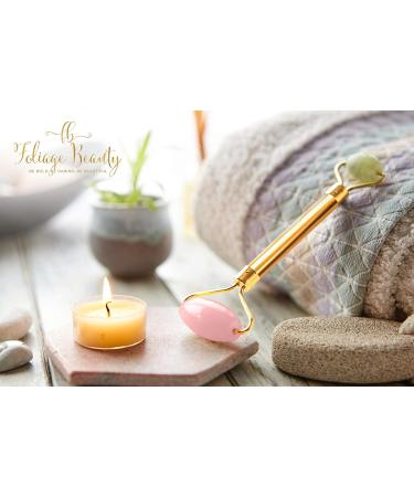 Jade Rose Quartz Roller Kit | 3 Changeable Heads Facial Roller for Glowing Skin - Shop Internationally - Buy Online on SooperMarket.com