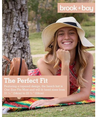 Women's Floppy Beach Sun Hat - Hello Sunshine Embroidered Straw Hat for Vacation & Honeymoon - Foldable Large Brim - Buy Online on SooperMarket.com