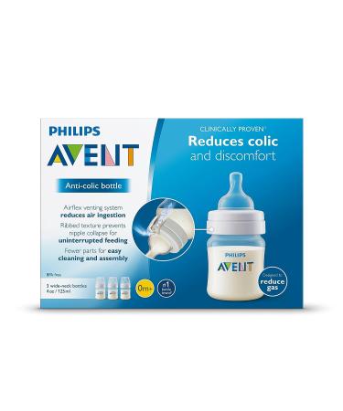 Philips Avent Anti-colic Baby Bottles Clear 4oz - 3 Piece Set, 3 Count - Buy Online on SooperMarket.com