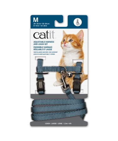 Catit Nylon Adjustable Cat Harness and Leash Set, Medium, Blue