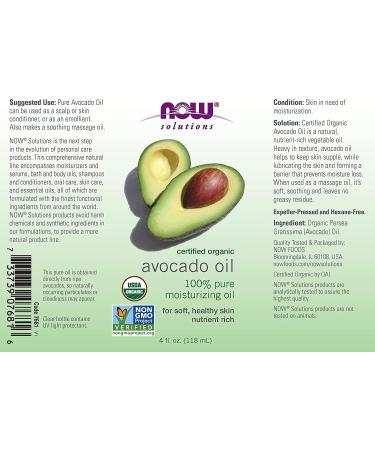 Now Foods Organic Avocado Oil 4 fl oz - Pure, Cold-Pressed & Nutrient-Rich - Buy Online on SooperMarket.com