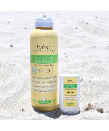 Babo Botanicals Sheer Zinc SPF 30 Continuous Spray Sunscreen - 100% Mineral, Unscented (12 Fl Oz, Pack of 2) - Buy Online on SooperMarket.com