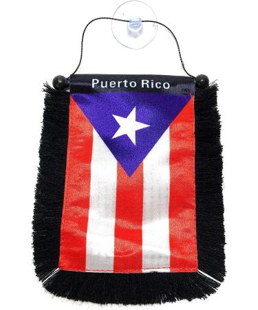 Puerto Rico Car Flag Decals - Quality Mini Banner for Windows - Puerto Rican PR Home Accessories - Ideal Car Flag Accessory for Men and Women - Buy Online on SooperMarket.com