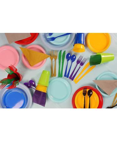 10 Inch Purple Plastic Plates - 50 Count - Round Disposable Plates for Dinner Parties and Special Occasions - Buy Online on SooperMarket.com