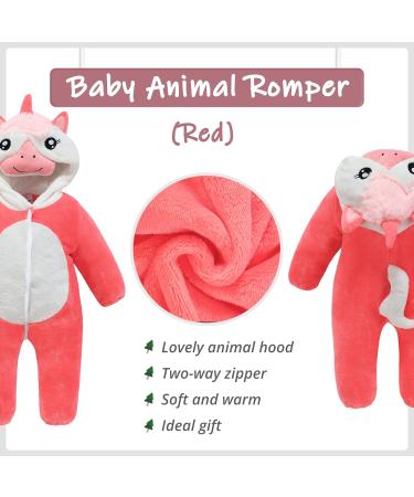 COOKY.D Unisex Winter Animal Hooded Baby Romper 12-18 Months - Red - Buy Online on SooperMarket.com