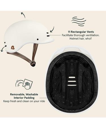 Retrospec Remi Adult Bike Helmet - Matte Eggshell, Small 54-57cm | for Men & Women - Ideal for Commuting, Road Biking, and Skating - Buy Online on SooperMarket.com
