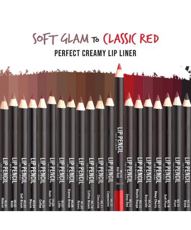 kiss new york Professional Slim Lip Pencil - Creamy Soft, Smooth & Long-Lasting Hot Red Lip Liner - Water-Resistant Lip Crayon for Natural Lip Makeup - Buy Online on SooperMarket.com