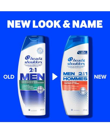 Head and Shoulders Mens 2 in 1 Dandruff Shampoo and Conditioner Anti-Dandruff Treatment Citrus & Cedar for Daily Use Paraben Free 370 mL (Packaging May Vary) Citrus + Cedar - Buy Online on SooperMarket.com