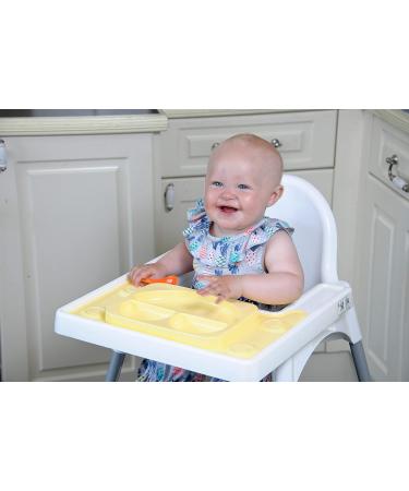EasyMat 'Perfect Fit' for IKEA Antilop Highchair by EasyTots | Yellow Baby Suction Plate & Placemat for Baby Led Weaning - Buy Online on SooperMarket.com