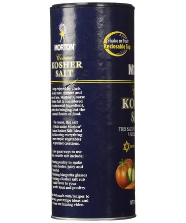 Morton Coarse Kosher Salt 16 oz - Pure & Natural Sea Salt for Cooking - Buy Online on SooperMarket.com