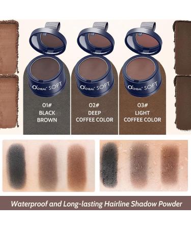 Trendyfave Hairline Powder Instantly Hairline Shadow Powder Quick Cover Grey Hair Root Concealer Eyebrows & Beard Line Sweatproof and Waterproof Hair Dye with Mirror & Puff Portable 1# Black brown - Buy Online on SooperMarket.com