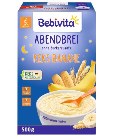 Bebivita milk porridge without added sugar evening porridge biscuit-banana (4x500g)