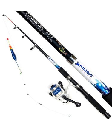 Mega Fishing Children's Fishing Starter Set Tele Combo - Telescopic Rod Reel Bag & Ready-to-Assemble - Red & Blue Blue - Concept Boy