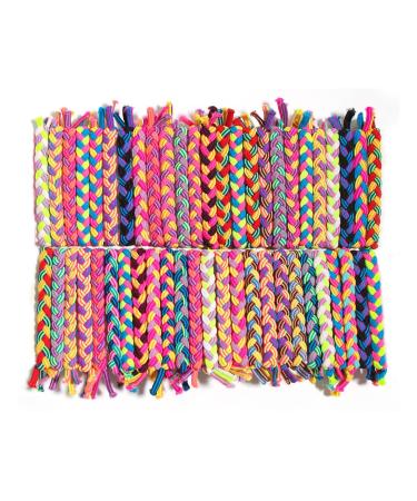 Braided Hair Scrunchies Elastic Ties 50pcs Hair Ropes Rubber Bands Ponytail Holders Hair Accessories (Mixed Colors)