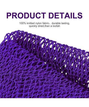 African Exfoliating Bath Sponge Set - Long Net Scrubber for Shower & Body - Black Purple - Daily Use or Stocking Stuffer - Buy Online on SooperMarket.com