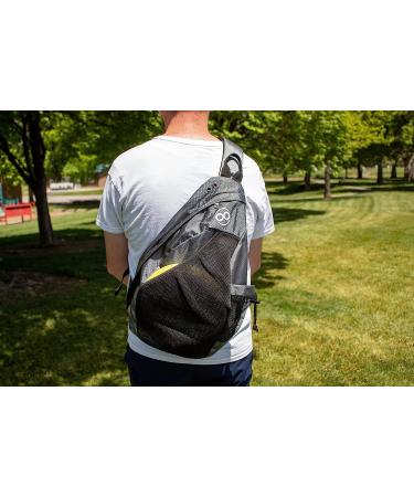 Disc Golf Slinger Bag | Holds 6-12 Discs | Multiple Colors - Black - Buy Online on SooperMarket.com