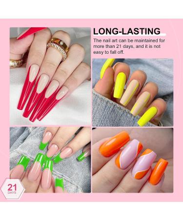 SAVILAND French Gel Nail Polish Set - 6 Spring Colors 10ML Soak Off Gel Polish Kit for Salon Quality French Tip Manicures - Orange, Yellow, Green, Hot Pink, Blue - Perfect for Home DIY Nail Art - Buy Online on SooperMarket.com