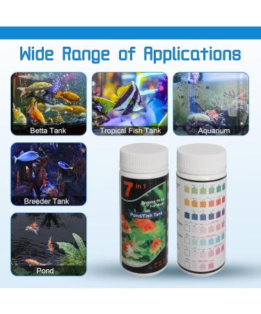 Buy 7-in-1 Aquarium Test Strips | 100-Piece Fresh Water & Pond Fish Water Quality Test Set - Measure Hardness Nitrite Alkalinity Carbonate Chlorine pH - Buy Online on SooperMarket.com
