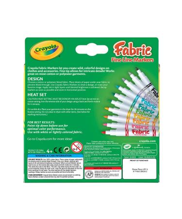 Crayola Fabric Markers for Kids - Set of 10 Fine Tip Assorted Colors - Buy Online on SooperMarket.com