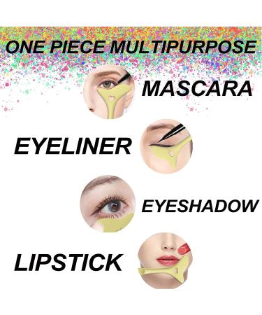 2pcs Silicone Eyeliner Stencils | Winged Tip & Eyebrow Pencil Aid | Reusable Smoky Eye Makeup Tool Kit | Quick Stencil Molds in Yellow - Buy Online on SooperMarket.com
