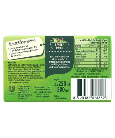 Buy Knorr Cream Sauce 18x68g Delicious Light Brown Sauce Without Flavor Enhancers for International Shipping - Buy Online on SooperMarket.com