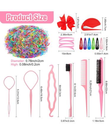 Buy 3028-Part Elastic Hair Strap Set - 3000 Mini Colorful Hair Ties with Organizer Box for Girls | Soft Rubber Hair Accessories - Buy Online on SooperMarket.com