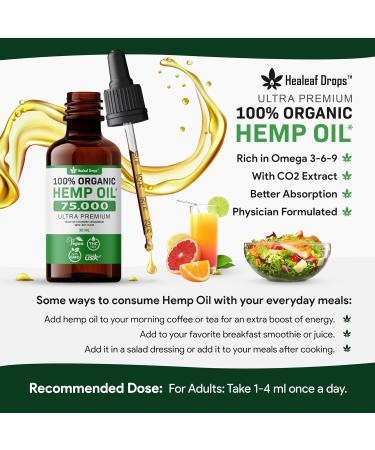 Stress Relief Hemp Seed Oil for Sleep Aid Optimal Pain Relief & Anxiety Relief Certified Organic Made in USA Anti inflammatory Formula 75 000 - Vitamins & Fatty Acids Enhances Mood - Rich in Omega 3 6 9 - Generous 30mL Bottle 1 - Buy Online on SooperMarket.com