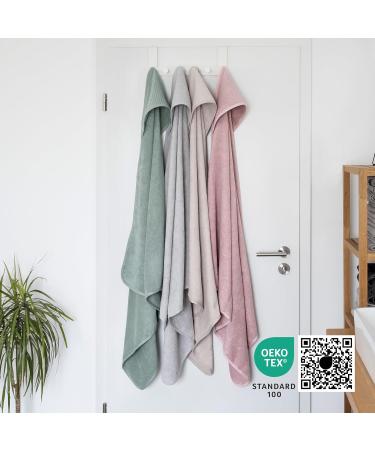 Ehrenkind Hooded Towel - Soft Organic Cotton Baby Bath Towel 100x100 cm in Rose | Perfect Newborn Gift & Essential Baby Equipment - Buy Online on SooperMarket.com