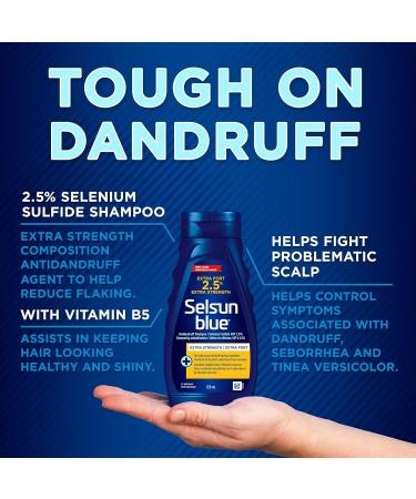Selsun Blue Anti-Dandruff Shampoo 250mL Dandruff Treatment with 2.5% Extra Strength Selenium Sulfide and Pro-Vitamin B5 Selsun Blue 2.5% 250 ml (Pack of 1) - Buy Online on SooperMarket.com
