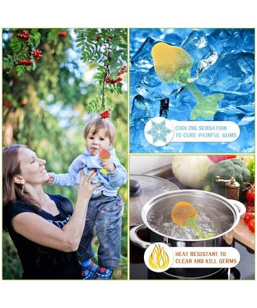 5 PCS Soft Fruit Baby Teething Toys | Silicone Teethers for Infants 0-12 Months | Freezer Safe Teething Set by Bagvhandbagro - Buy Online on SooperMarket.com