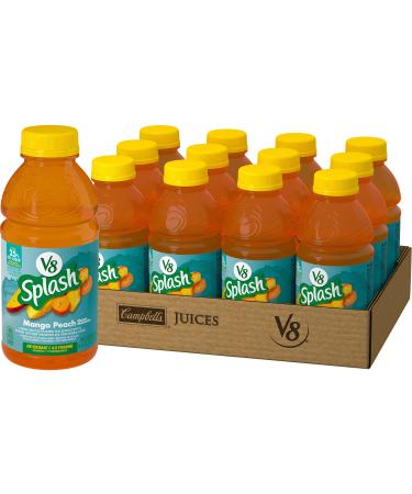 V8 Splash Mango Peach Flavored Juice Beverage, 16 FL OZ Bottle (Pack of 12)