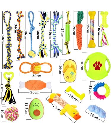 Jotol Dog Toy Set - 20PCs 100% Natural Cotton Interactive Toys for Dental Care | Best Pet Rope Toys for Small & Medium Dogs - Buy Online on SooperMarket.com