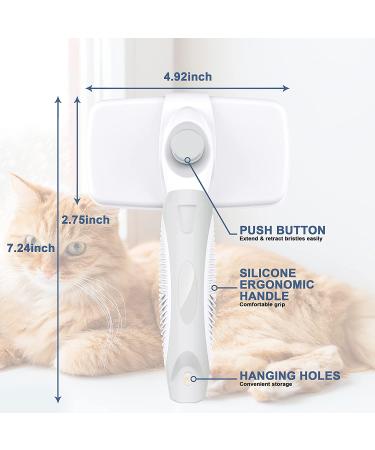 Crala Self Cleaning Slicker Brush- Pet Grooming Shedding Tool for Short & Long Haired Dogs & Cats- Removes Loose Undercoat, Mats & Tangles- White - Buy Online on SooperMarket.com
